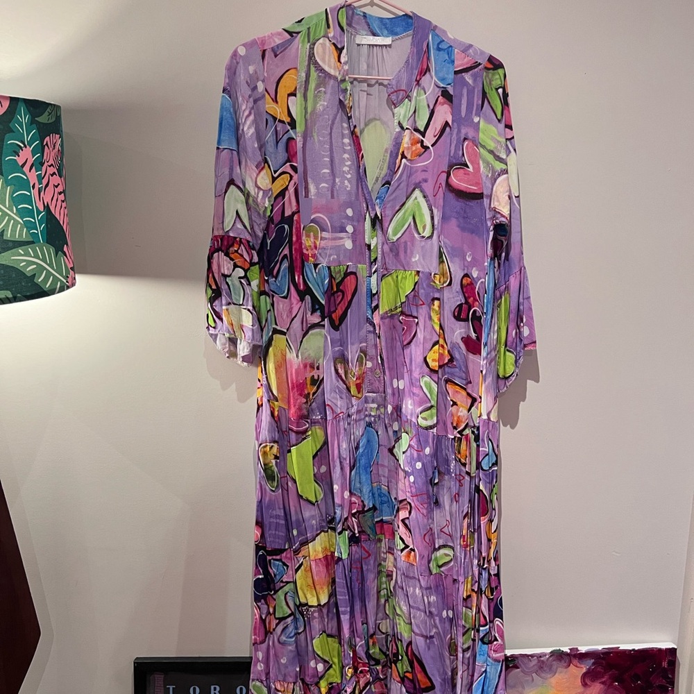 Fun print maxi dress M